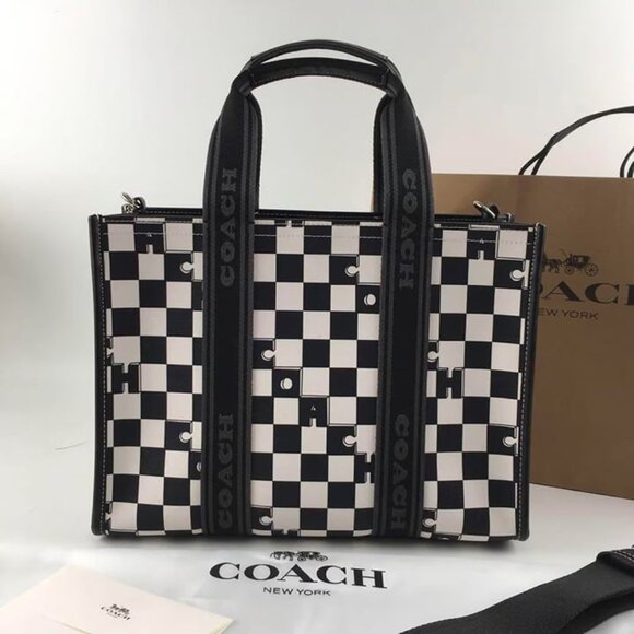 Coach Smith Tote Bag With Checkerboard Print - Picture 1 of 6